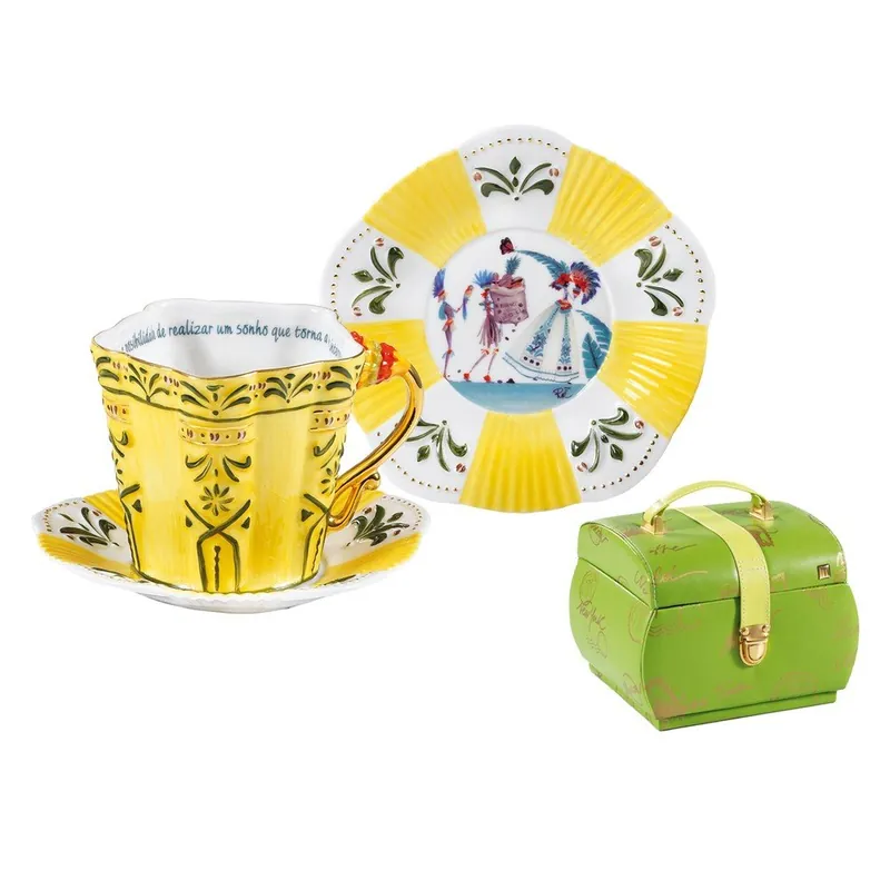 Porcelanowy komplet filiżanka, spodek, talerz Brasil Bonami Hit cenowy