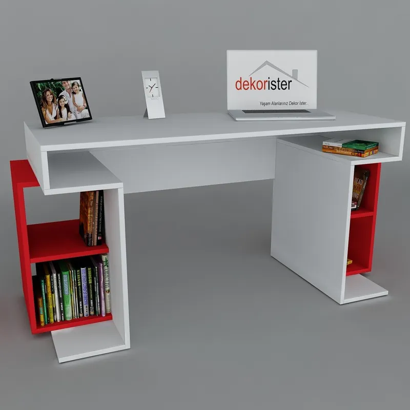 Biurko Monument White/Red, 60x140x75 cm Bonami Premium