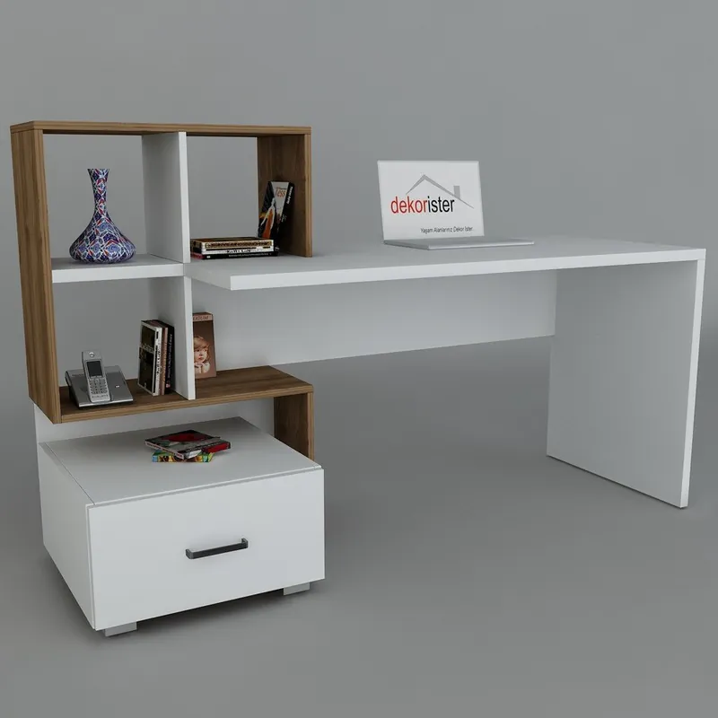 Dodaj do koszyka Biurko Bloom White/Walnut, 60x120x73,8 cm Bonami