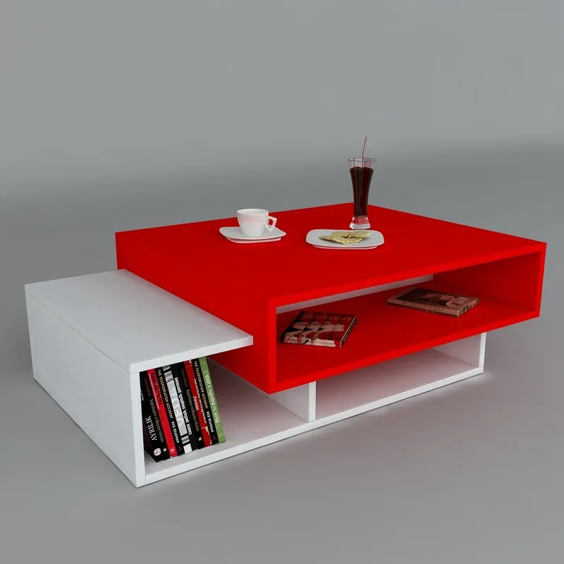 Stolik kawowy Tab White/Red, 60x105x32 cm Bonami Najlepsza cena