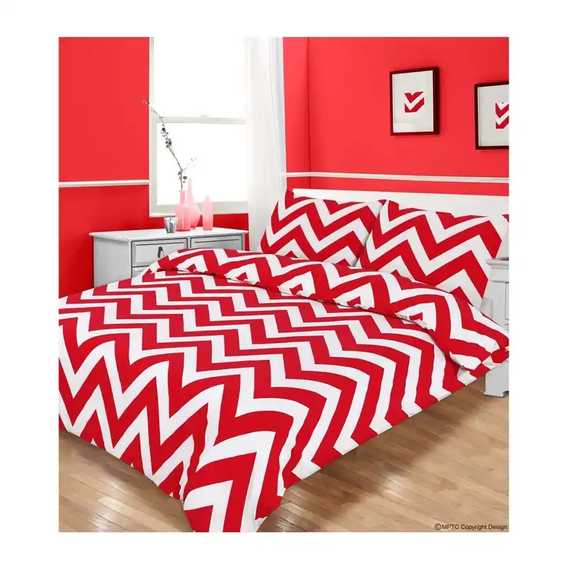 Wyprzedaż Pościel Zigzag Red, 200x200 cm Bonami