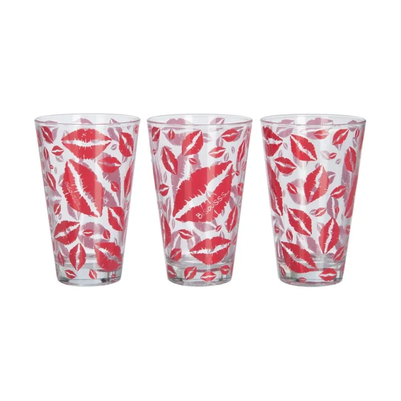 Komplet 3 szklanek Drink Lips Bonami Premium