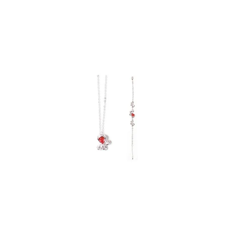 Dostępne od ręki Komplet naszyjnik i bransoletka Swarovski Elements Tear Coral Bonami