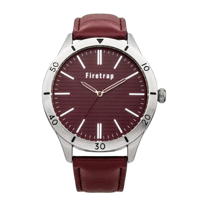 Zegarek męski Firetrap Gents Burgundy Strap/Burgundy, 45 mm Bonami Oferta limitowana