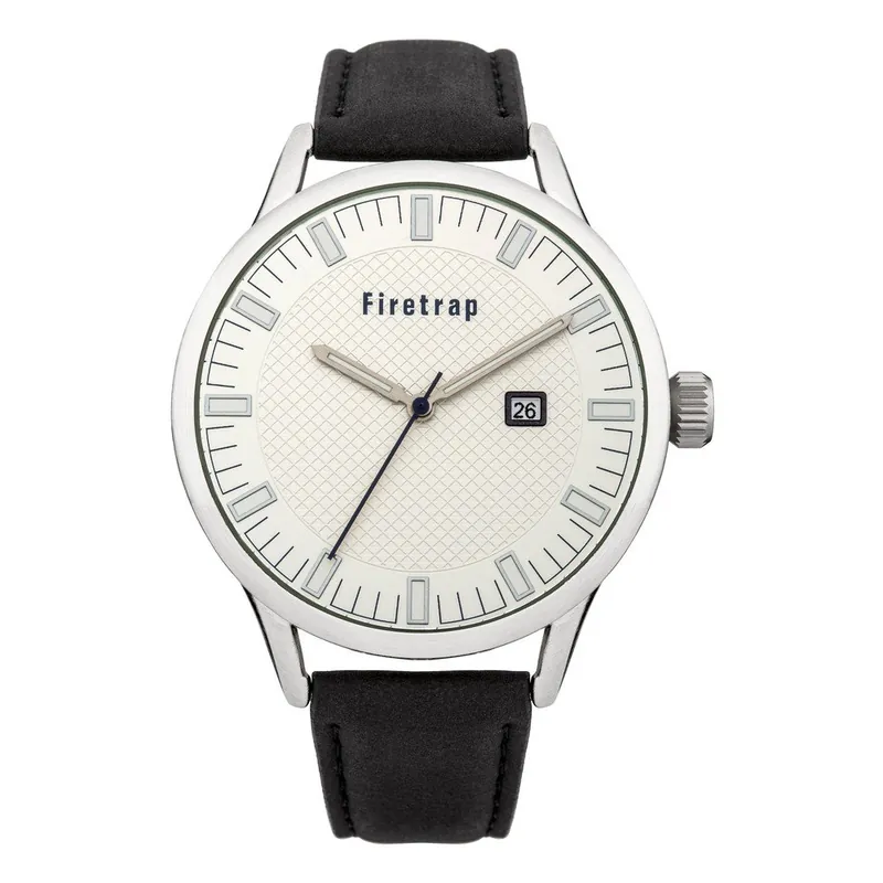 Wyjątkowa oferta Zegarek męski Firetrap Gents Black Strap/White Dial, 44 mm Bonami