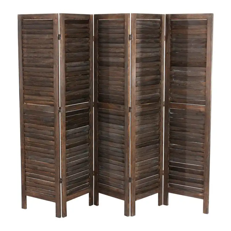 Brązowy parawan Mendler Shabby, 228 cm Bonami Nowy