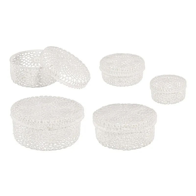 Hit sprzedaży Zestaw 5 białych koszyków Bizzotto Crochet Bonami