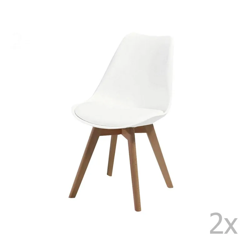 Darmowy zwrot Zestaw 2 białych krzeseł Crido Consulting Cushion Bonami