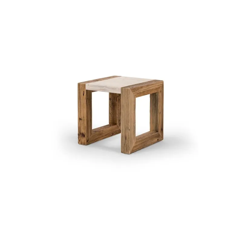 Dostępne od ręki Stolik drewniany z jasnym blatem Antique Wood, 42x42 cm Bonami