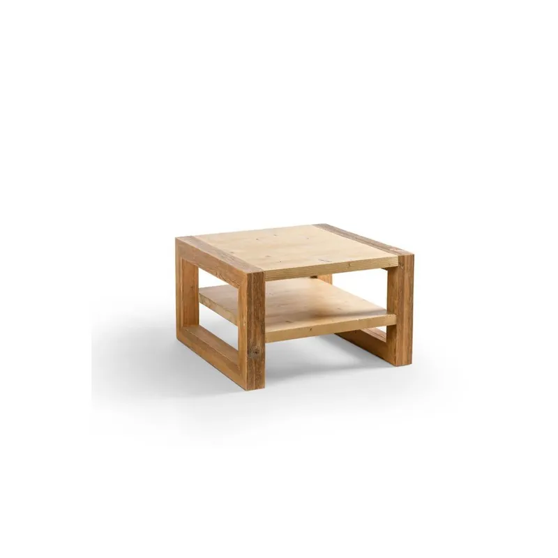 Stolik drewniany z półką Antique Wood, 68x68 cm Bonami Cena promocyjna