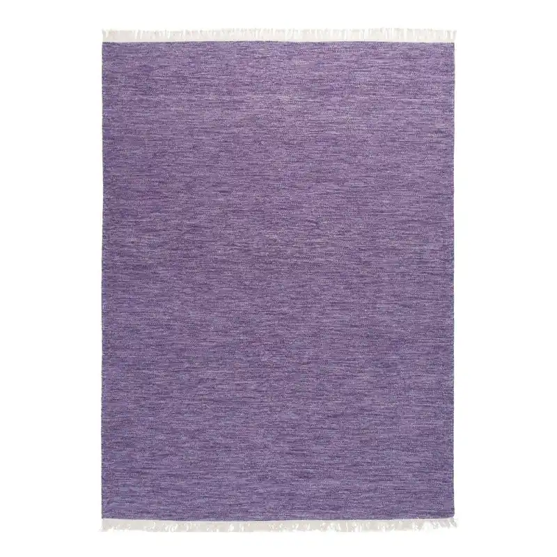 Zniżka Fioletowy dywan wełniany ręcznie tkany Linie Design Solid, 90x160 cm Bonami