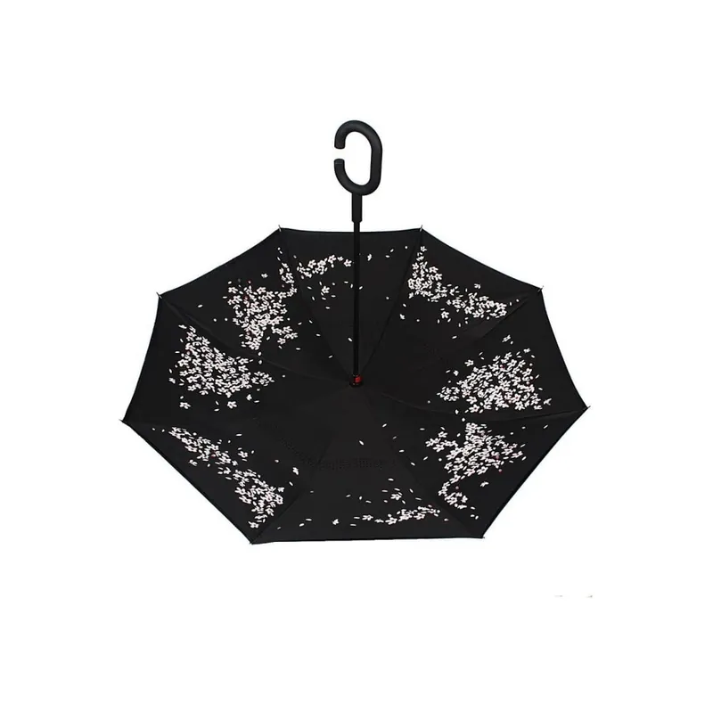 Czarny parasol s růžovo-bílými detaily Cherry Blossom, ⌀ 105 cm Bonami Tani