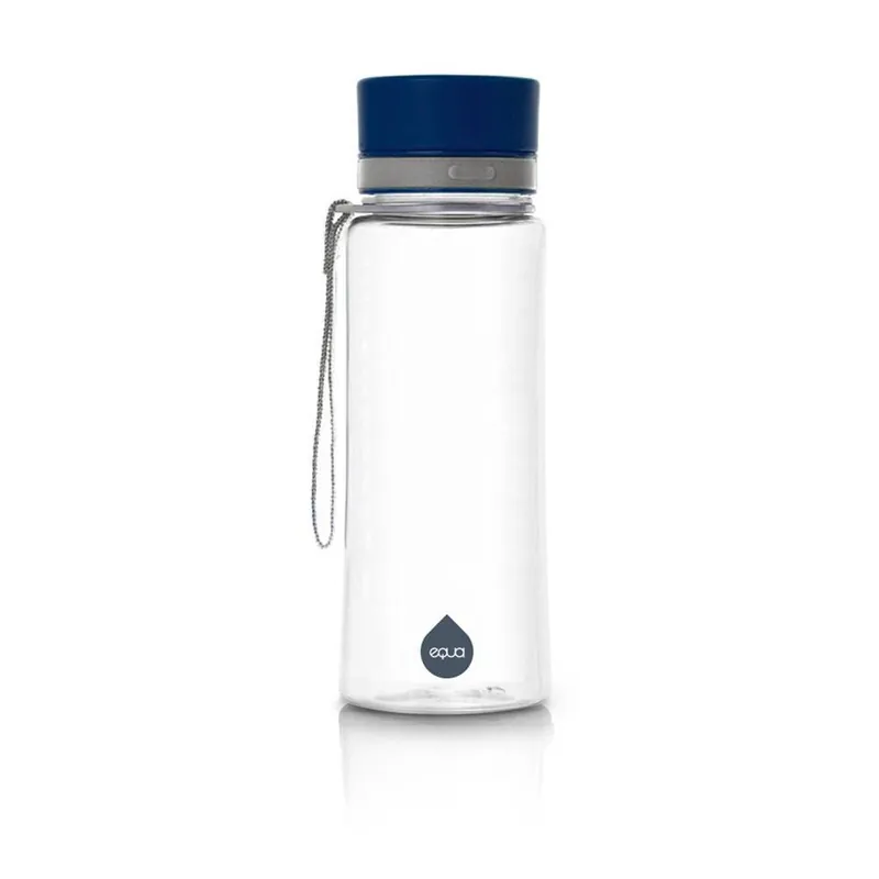 Kup online Plastikowa butelka z niebieską zakrętką Equa Plain, 600 ml Bonami