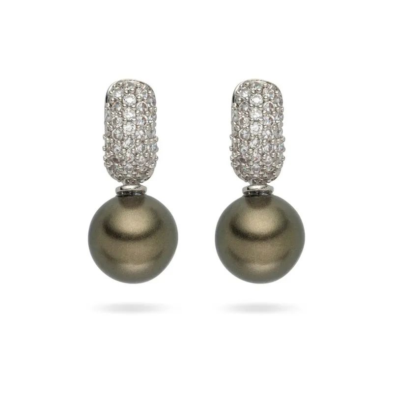 Jasnobrązowe kolczyki z pereł z cyrkoniami Pearls of London Niké Bonami Ekspresowa dostawa