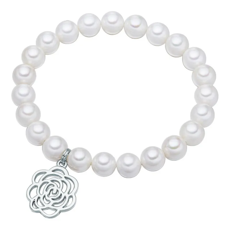 Biała bransoletka z pereł Pearls of London Flower, 19 cm Bonami Darmowy zwrot