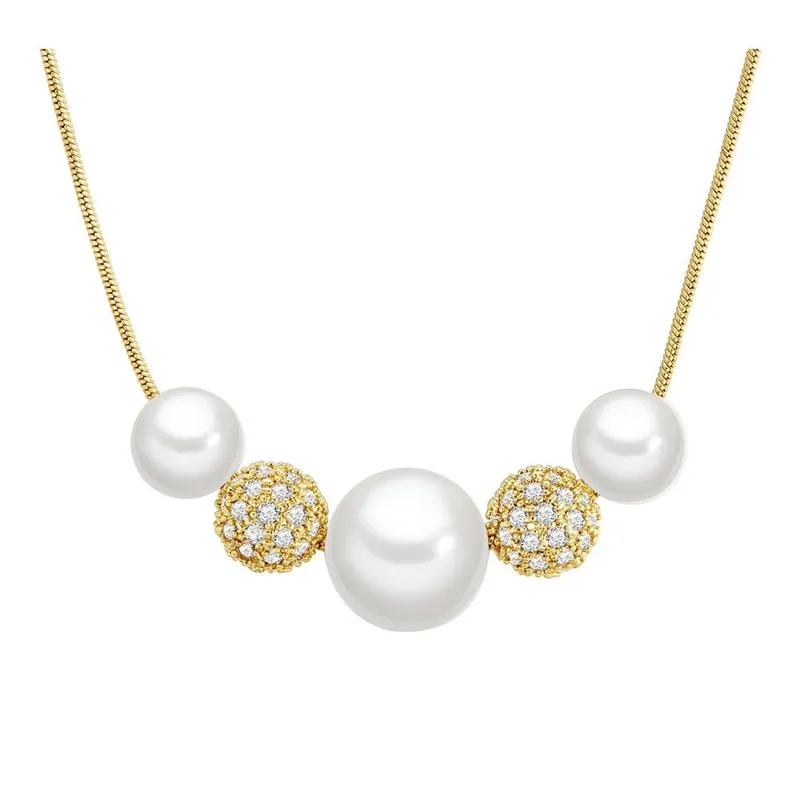 Super okazja Naszyjnik z pereł z cyrkoniami Pearls of London Kaia, 40 cm Bonami