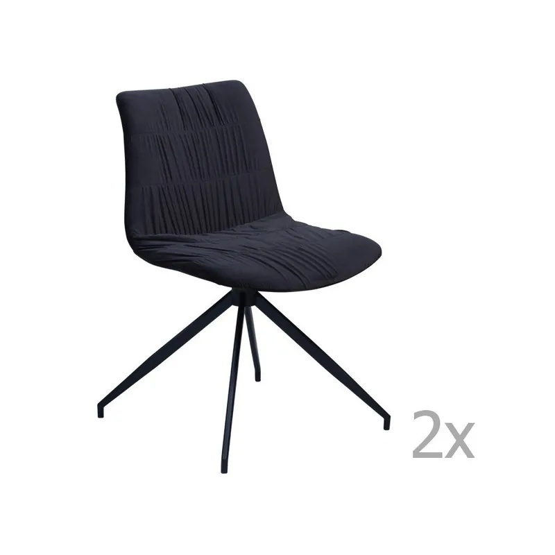 Oferta Zestaw 2 czarnych krzeseł DAN– FORM Dazz Velvet Bonami
