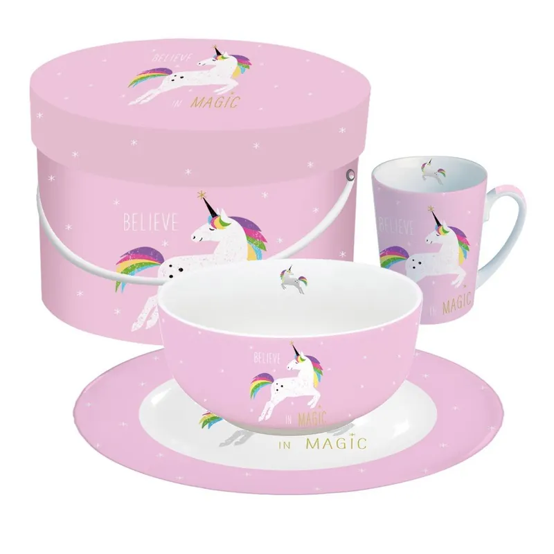 Komplet śniadaniowy PPD Pink Unicorn Bonami Szybka dostawa