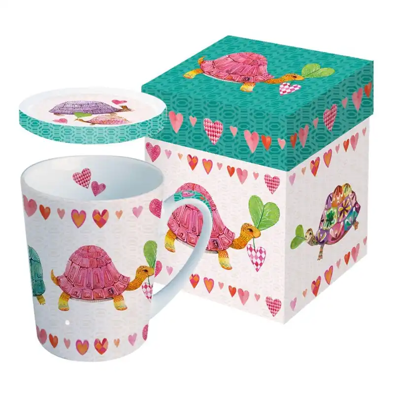 Nowość Kubek porcelanowy z przykrywką PPD Turtle Love, 250 ml Bonami