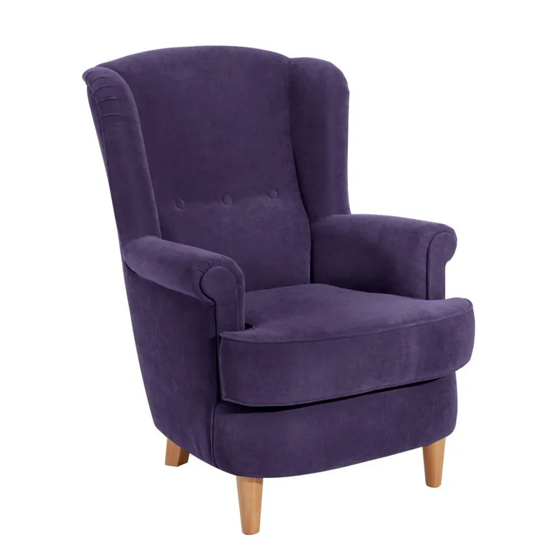Fioletowy fotel Max Winzer Kendra Velor Bonami Oferta czasowa