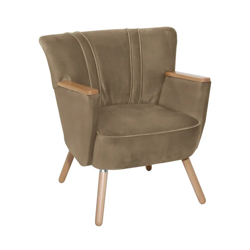 Premium Beżowy fotel Max Winzer Laurin Velvet Bonami