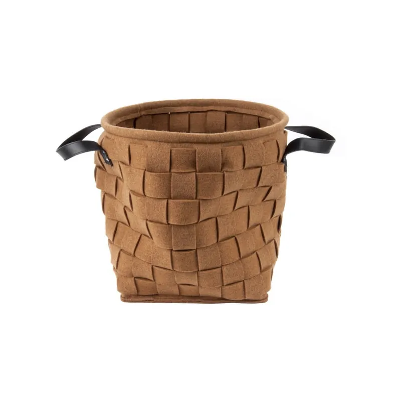 Brązowy kosz do przechowywania z uchwytami z ekoskóry PT LIVING Storage, ⌀ 34 cm Bonami Oferta limitowana