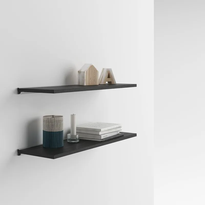Zestaw 2 półek z dekorem ciemnego drewna jesionu MobiliFiver Mena, 80x15 cm Bonami Wyprzedaż