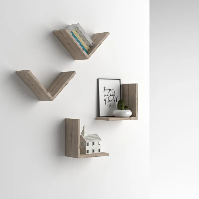 Zestaw 4 półek z dekorem dębu MobiliFiver MenaciV Bonami Oferta limitowana