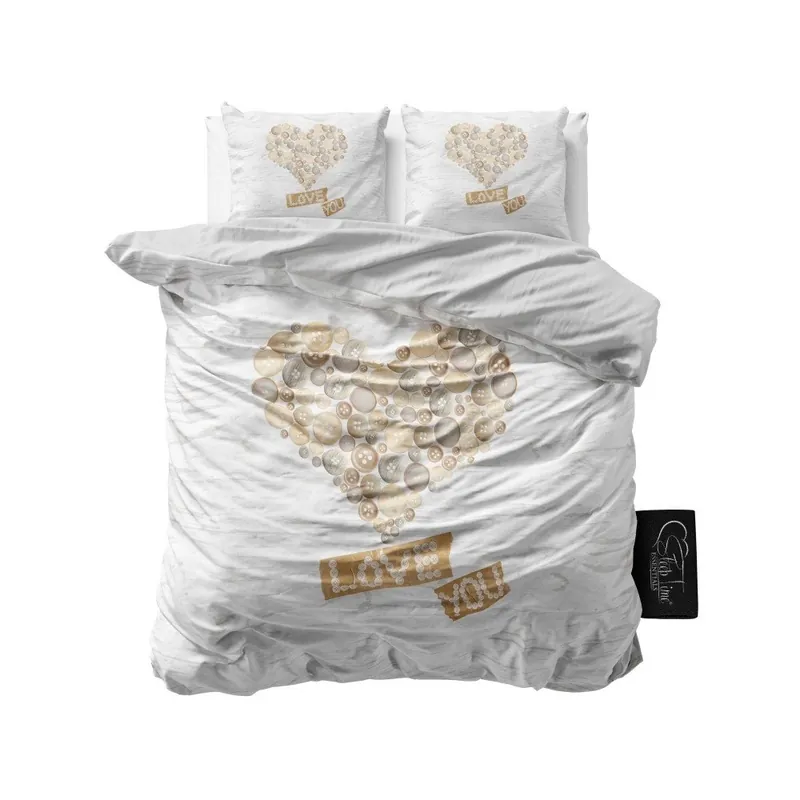 Dwuosobowa pościel z mikroperkalu Sleeptime Wood Love You, 200x220 cm Bonami Zamów teraz