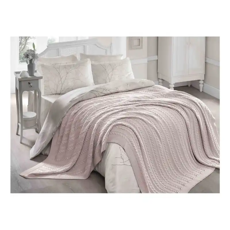 Pudroworóżowa narzuta na łóżko Homemania Decor Hannola, 220x240 cm Bonami Sprawdź teraz