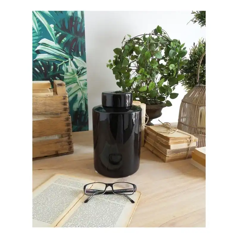 Czarny pojemnik ceramiczny Orchidea Milano Luxury, 25 cm Bonami Rabat