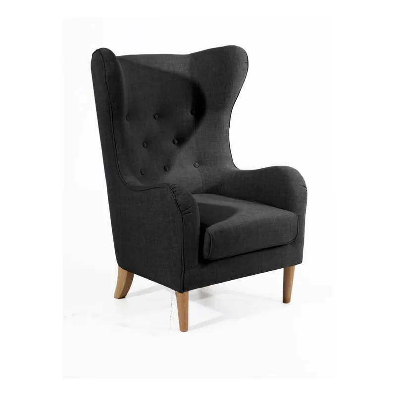 Czarny fotel Max Winzer Miriam Linen Bonami Kup online