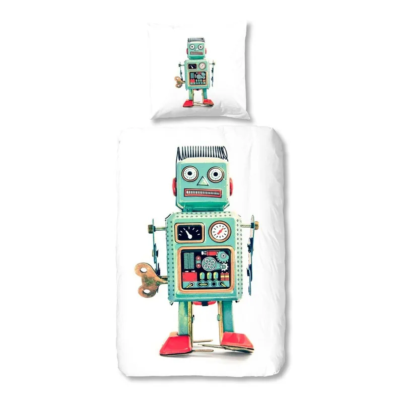 Super okazja Dziecięca pościel bawełniana Muller Textiels Robot, 135x200 cm Bonami