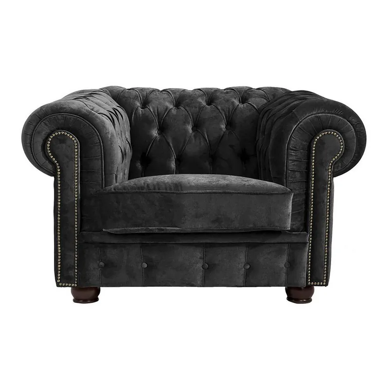 Niska cena Czarny fotel Max Winzer Norwin Velvet Bonami