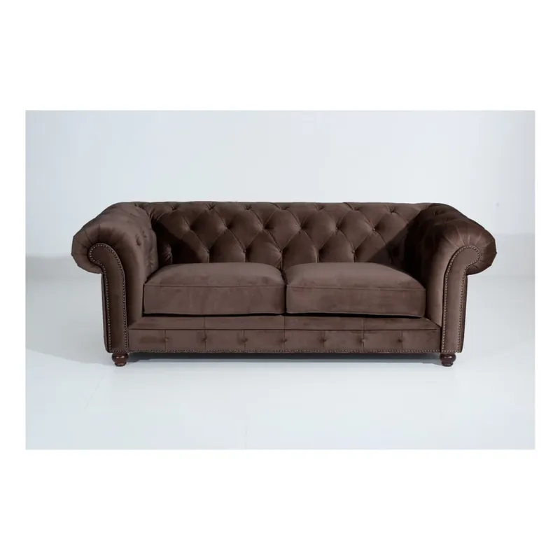 Ciemnobrązowa sofa Max Winzer Orleans Velvet, 216 cm Bonami Tani