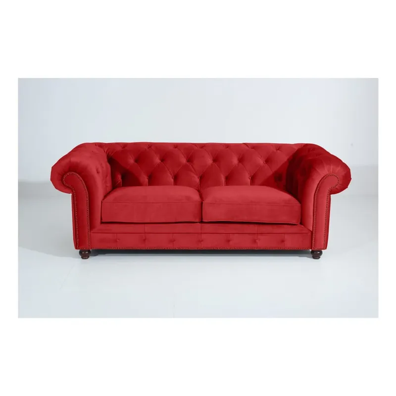 Czerwona sofa Max Winzer Orleans Velvet, 216 cm Bonami Wyprzedaż