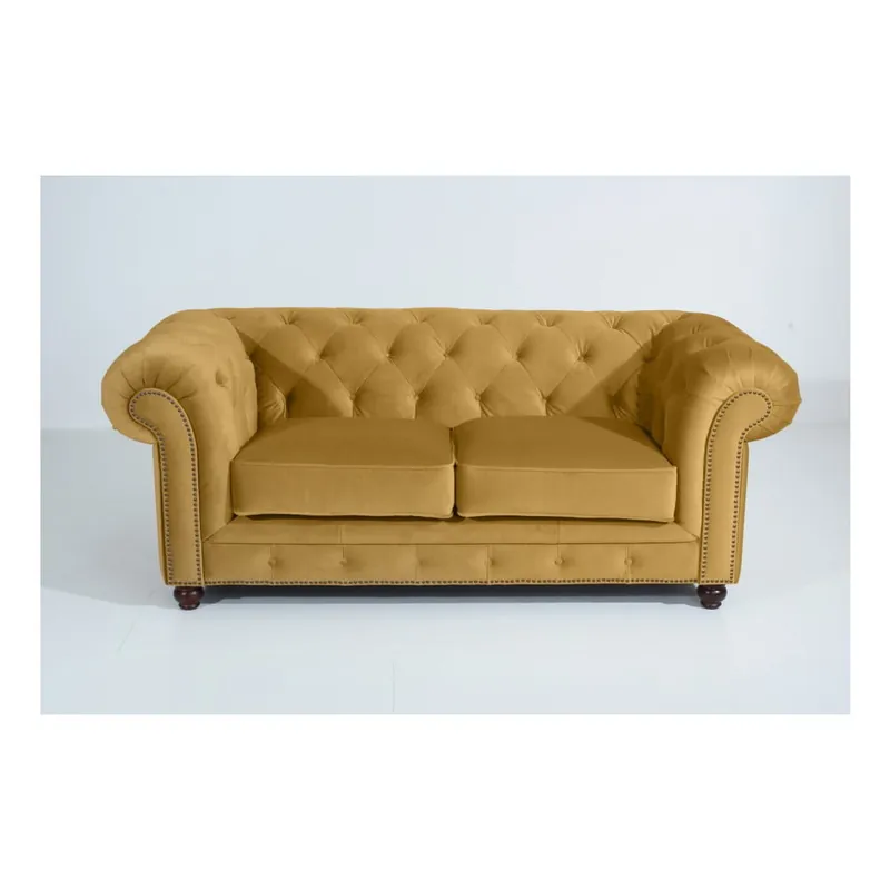 Żółta sofa Max Winzer Orleans Velvet, 196 cm Bonami Bestseller