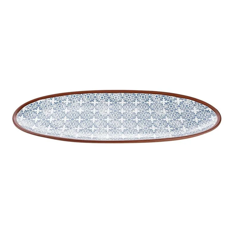 Terakowoty półmisek owalny z niebieskim wzorem Ladelle Tapas, délka 48 cm Bonami Łatwy zwrot