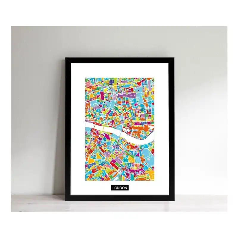Bestseller Obrazek w czarnej ramie Homemania Maps London, 32x42 cm Bonami