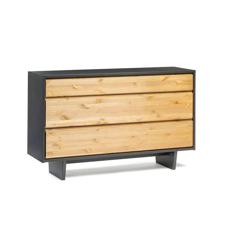 Oferta limitowana Komoda z drewna sosnowego z czarną obudową Askala Solid Bonami