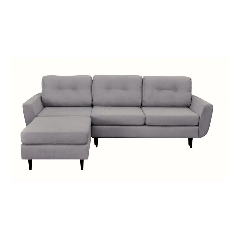 Tylko do końca tygodnia Jasnoszary narożnik rozkładany lewostronny z czarnymi nogami Mazzini Sofas Hortensia Bonami