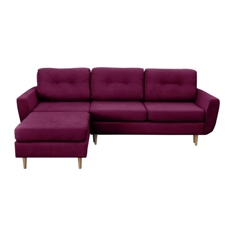 Fioletowy narożnik rozkładany lewostronny z jasnymi nogami Mazzini Sofas Tulipe Bonami Wyjątkowa oferta