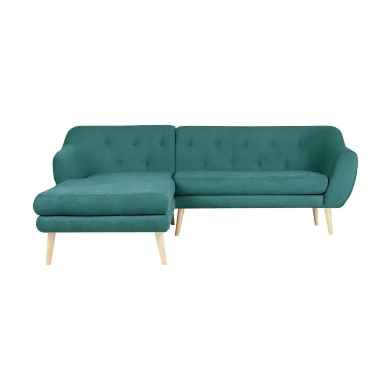 Turkusowa sofa z szezlongiem po lewej stronie Mazzini Sofas Sicile Bonami Oferta czasowa