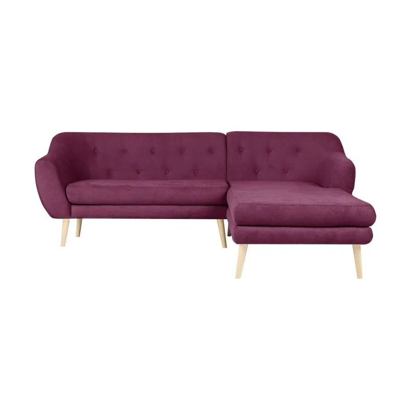 Nie przegap Fioletowa sofa z szezlongiem po prawej stronie Mazzini Sofas Sicile Bonami