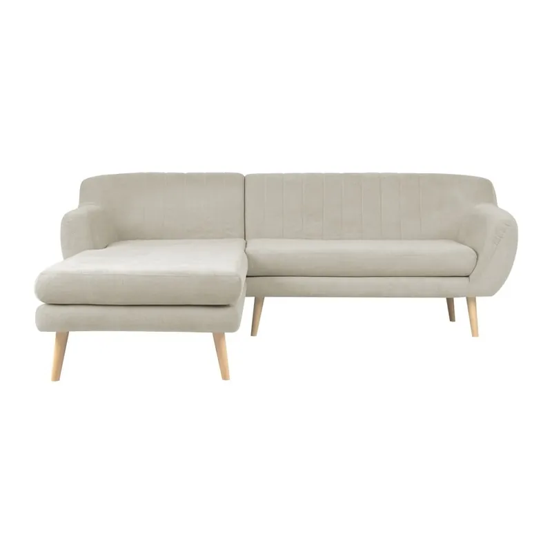 Beżowa sofa z szezlongiem po lewej stronie Mazzini Sofas Sardaigne Bonami Ostatnie sztuki