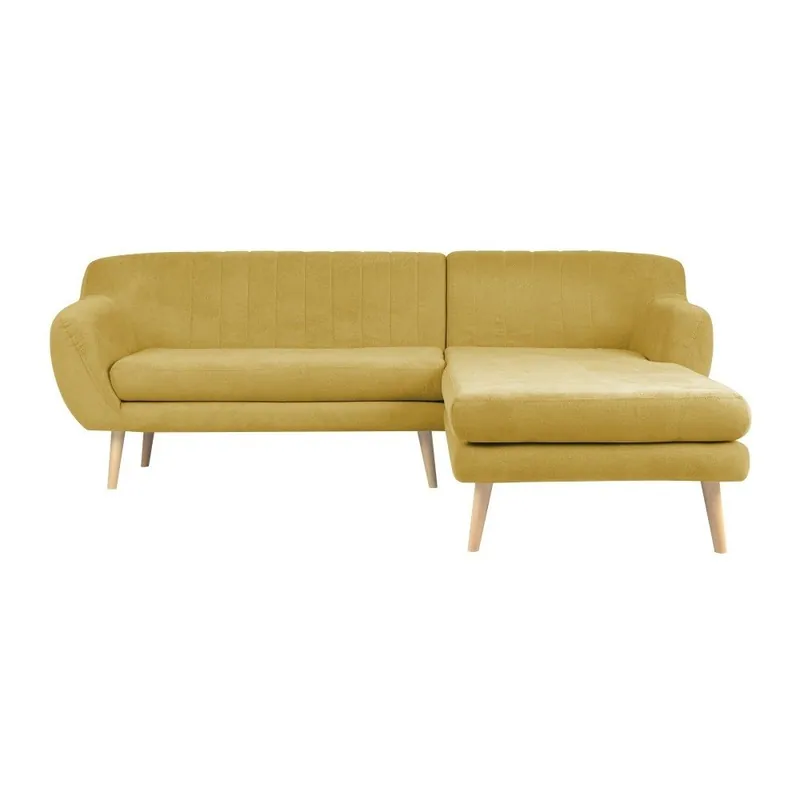 Oferta limitowana Żółta sofa z szezlongiem po prawej stronie Mazzini Sofas Sardaigne Bonami