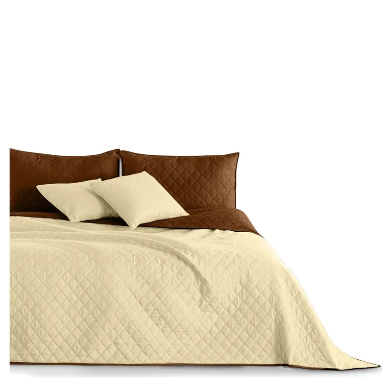 Beżowo-brązowa narzuta dwustronna z mikrowłókna DecoKing Axel, 260x280 cm Bonami Oferta