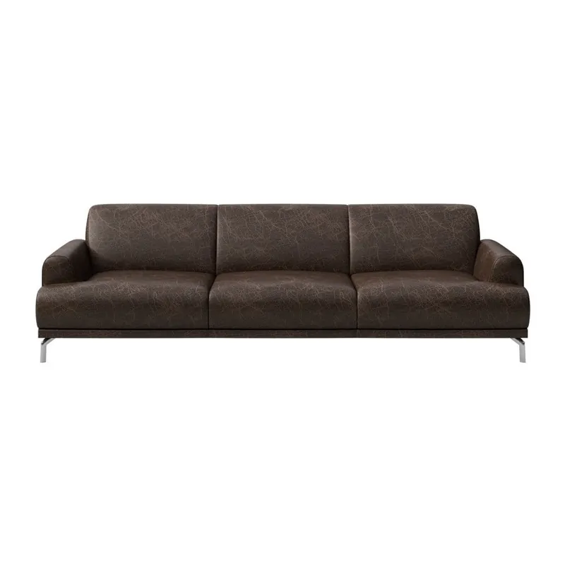 Ciemnobrązowa sofa skórzana MESONICA Puzo, 240 cm Bonami Taniej