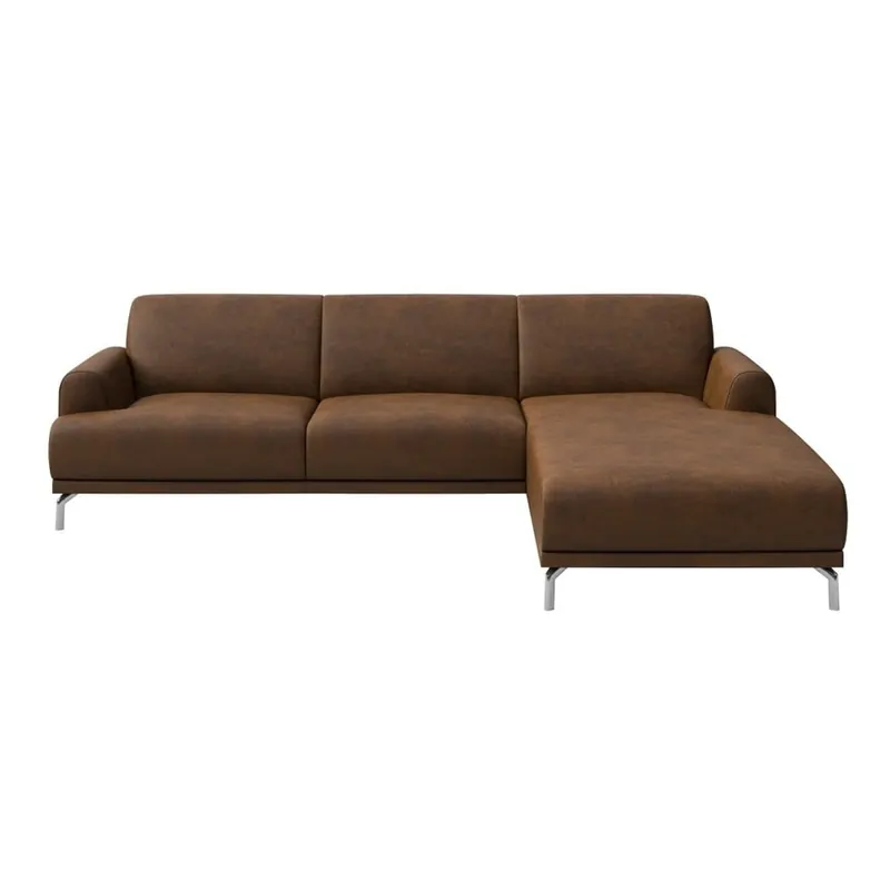 Szybka dostawa Brązowa sofa narożna MESONICA Puzo, prawy róg Bonami