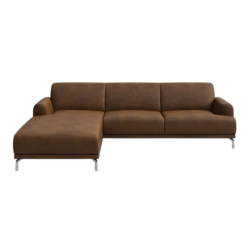 Bezpieczna płatność Brązowa sofa narożna MESONICA Puzo, lewy róg Bonami